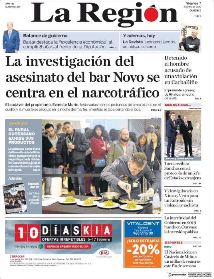 Portada de La Región de Ourense (Espagne)