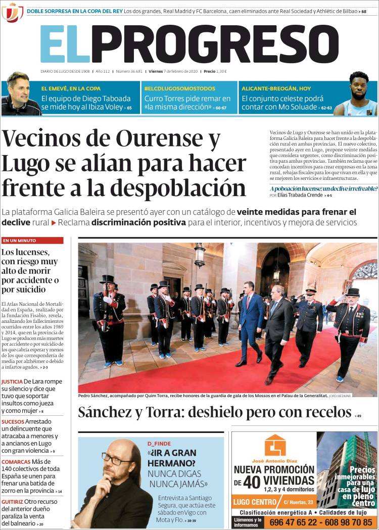Portada de El Progreso (Espagne)