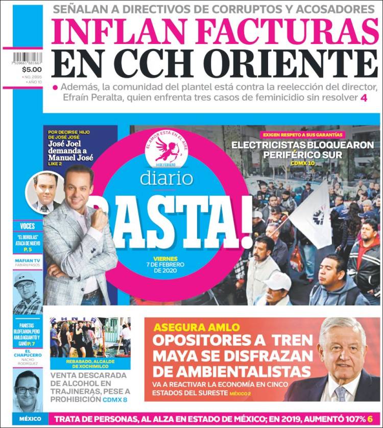 Portada de Diario Basta (México)