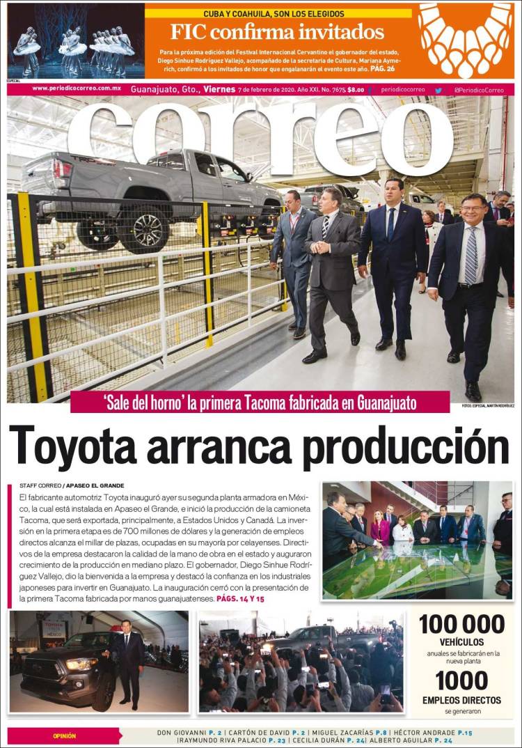 Portada de Correo - El diario del Estado de Guanajuato (México)