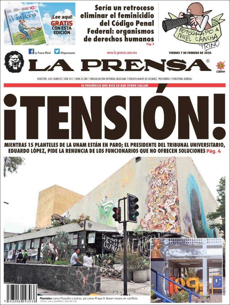 Portada de La Prensa (México)