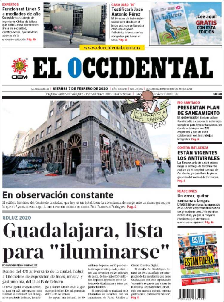 Portada de El Occidental (México)