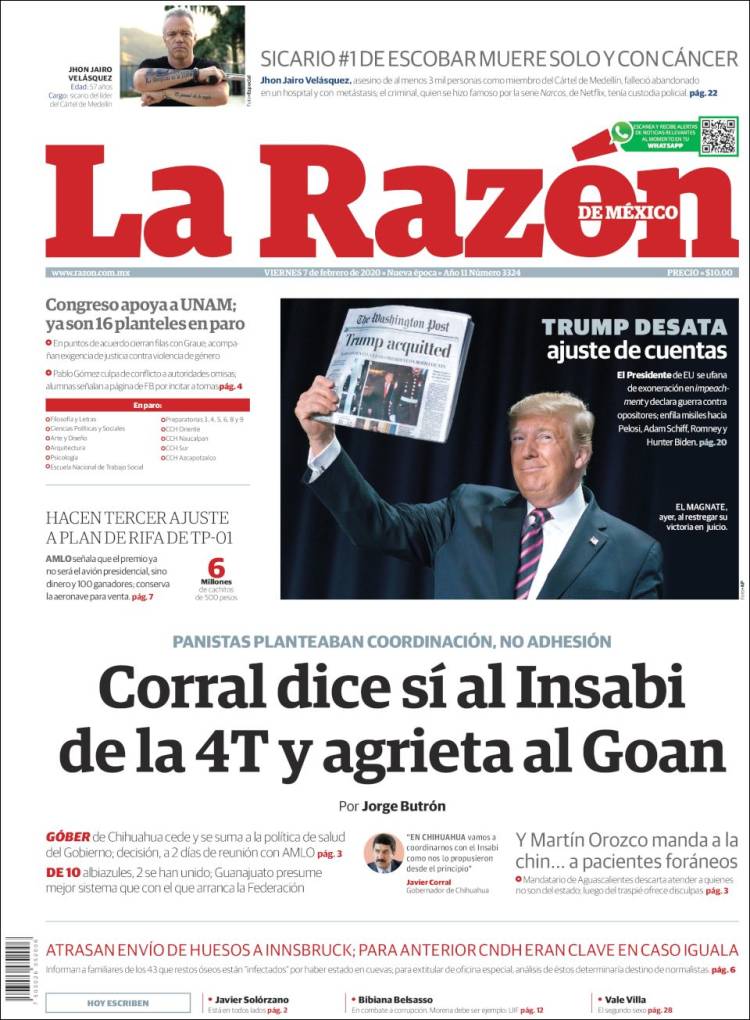 Portada de La Razón (México)