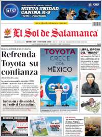 Portada de El Sol de Salamanca (México)