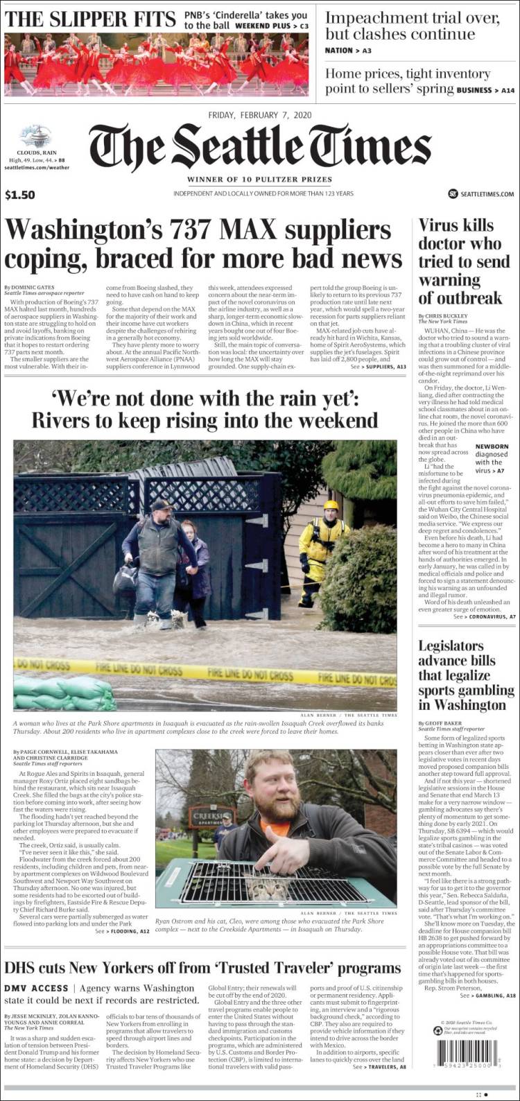 Portada de Seattle Times (USA)