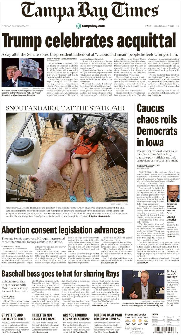 Portada de Tampa Bay Times (USA)