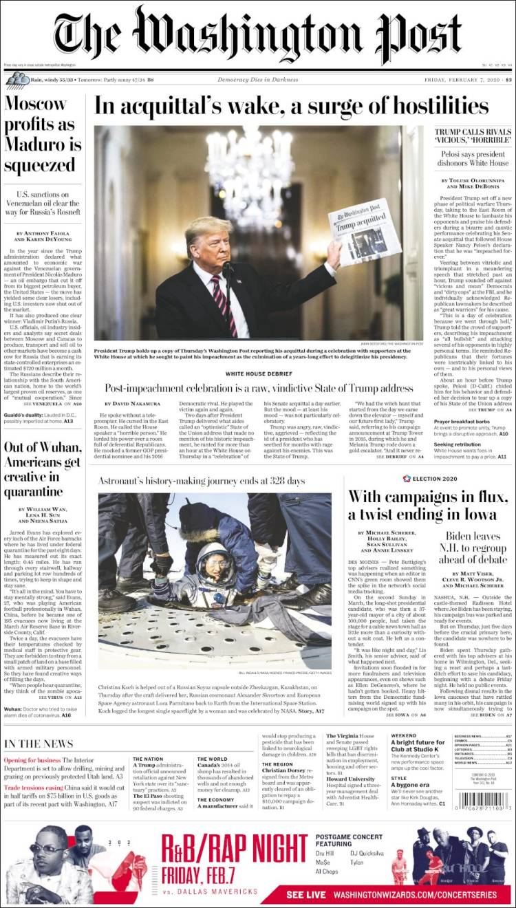 Portada de The Washington Post (USA)