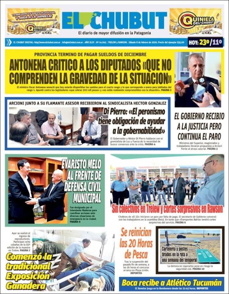 Portada de El Chubut (Argentina)