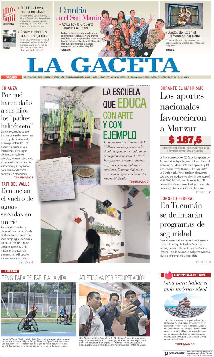 Portada de La Gaceta (Argentina)
