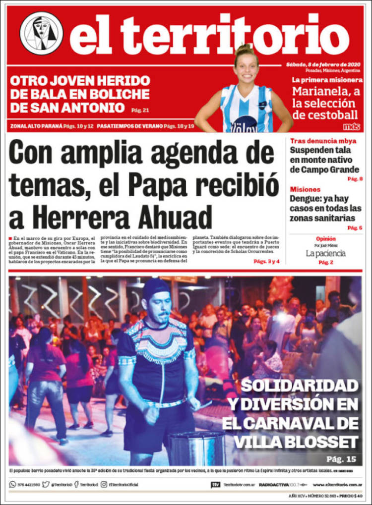 Portada de El Territorio (Argentina)