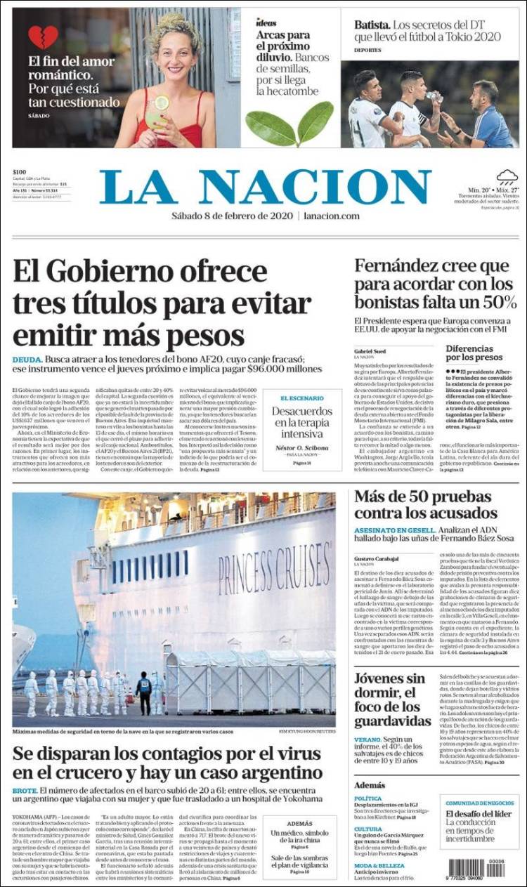 Portada de La Nación (Argentina)