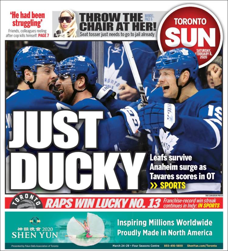 Portada de The Toronto Sun (Canadá)