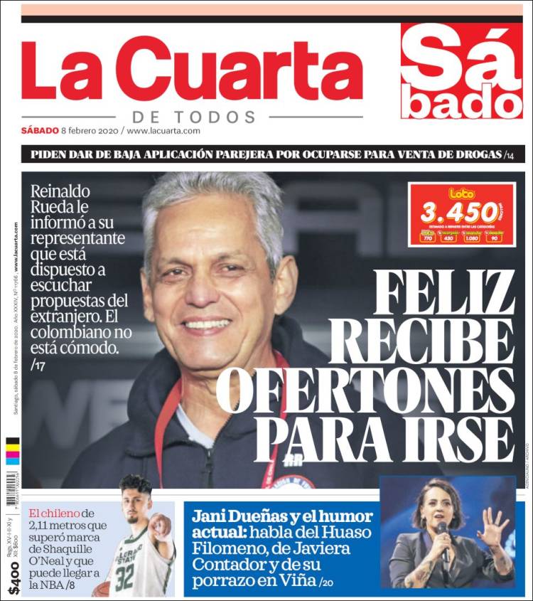 Portada de La Cuarta (Chile)