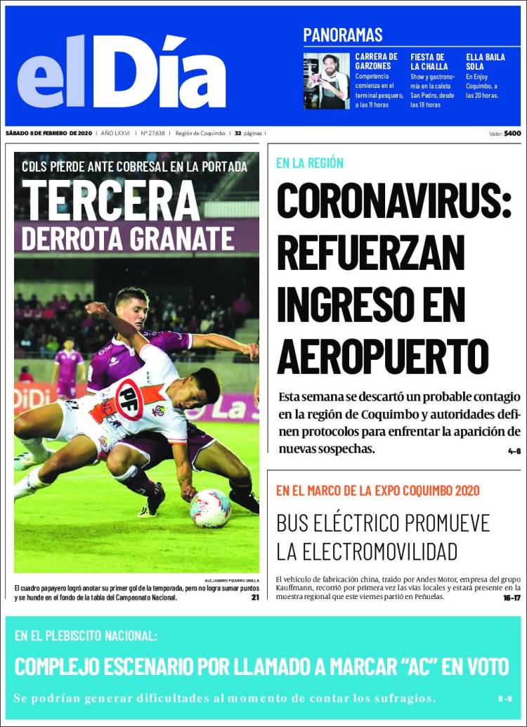 Portada de El Día (Chile)
