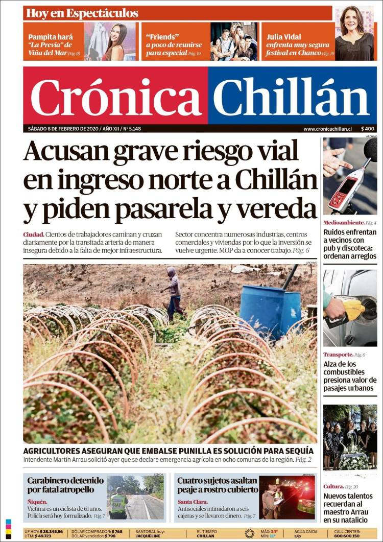 Portada de Crónica Chillán (Chile)