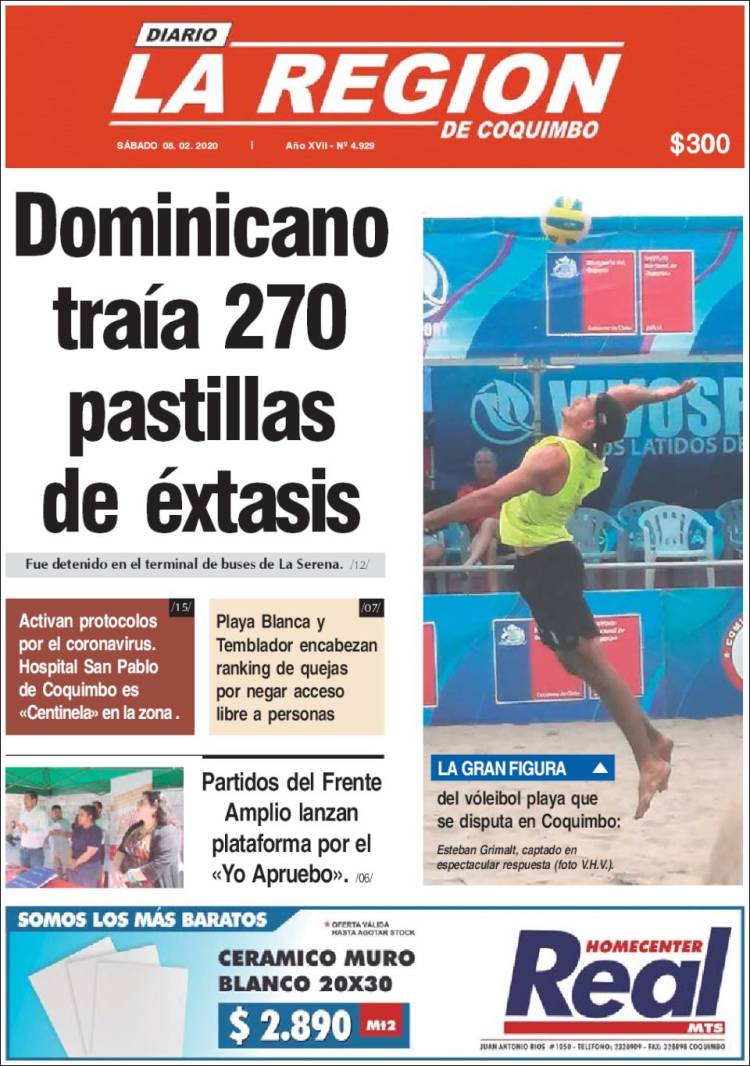 Portada de Diario La Región de Coquimbo (Chile)