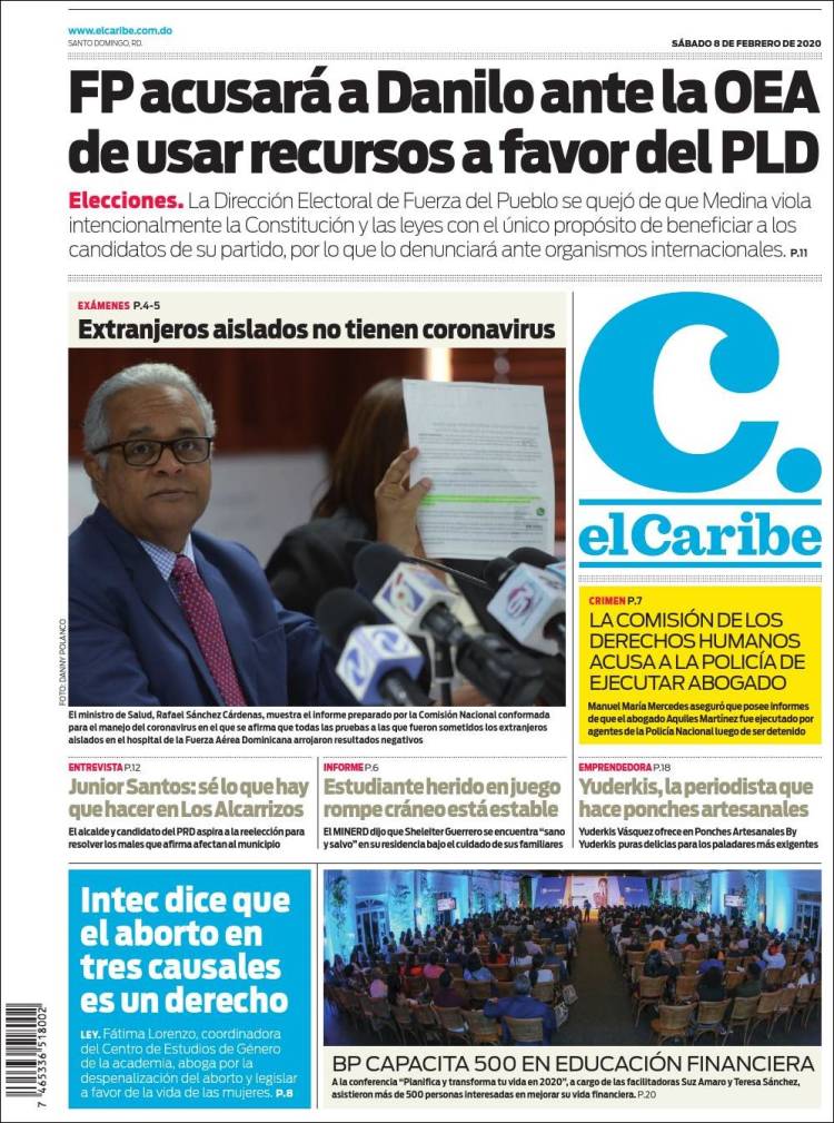 Portada de El Caribe (R. Dominicana)