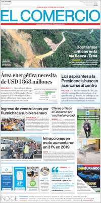 Portada de El Comercio (Ecuador)