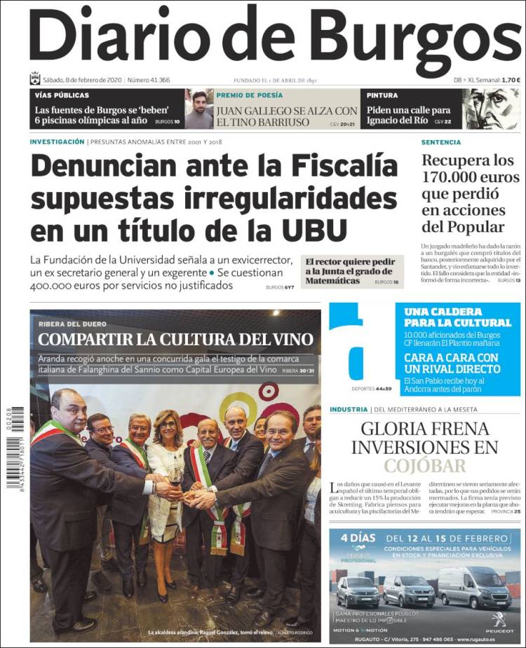 Portada de Diario de Burgos (Espa&ntilde;a)