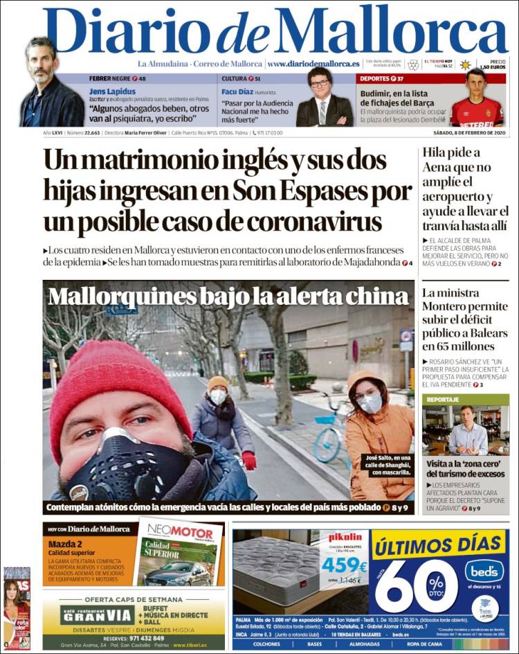 Portada de Diario de Mallorca (Espa&ntilde;a)