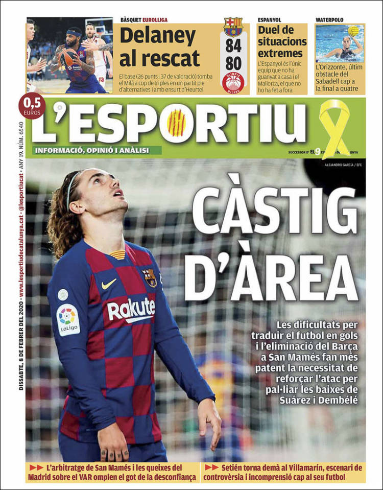 Portada de L'Esportiu (Espa&ntilde;a)