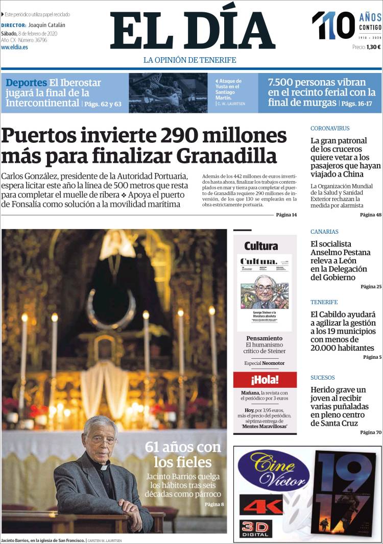 Portada de El Día (Espa&ntilde;a)