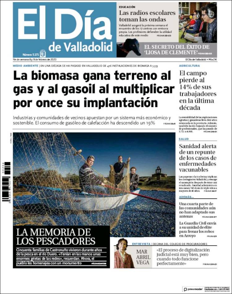 Portada de El Día de Valladolid (Espa&ntilde;a)