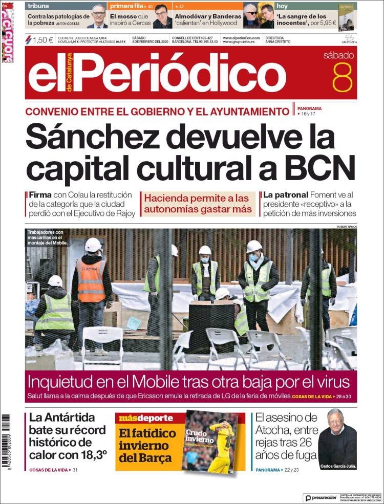 Portada de El Periódico (Espa&ntilde;a)