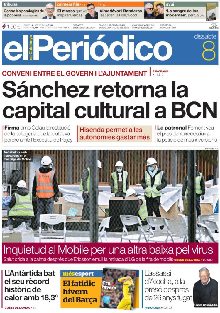 Portada de El Periódico de Catalunya (Espa&ntilde;a)