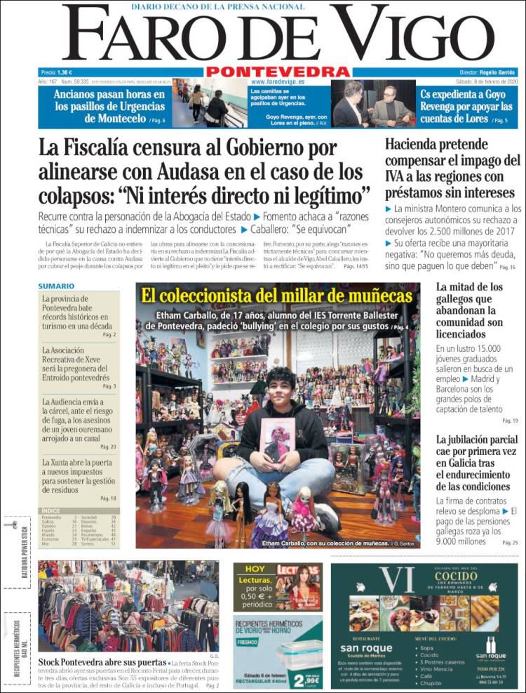 Portada de El Faro de Vigo - Pontevedra (Espa&ntilde;a)