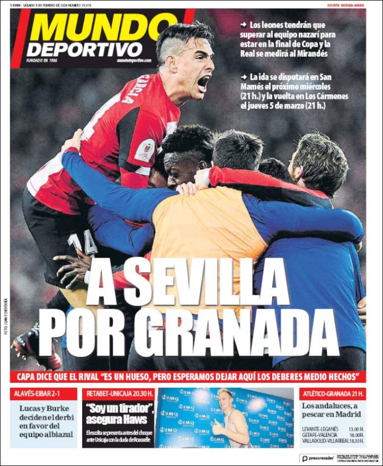 Portada de Mundo Deportivo Bizkaia (Espa&ntilde;a)