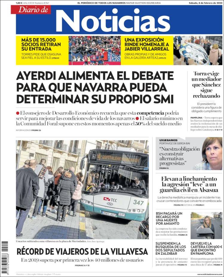 Portada de Noticias de Navarra (Espa&ntilde;a)