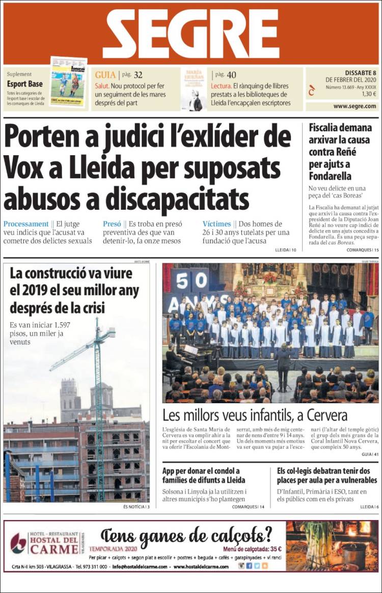 Portada de Segre (Espa&ntilde;a)