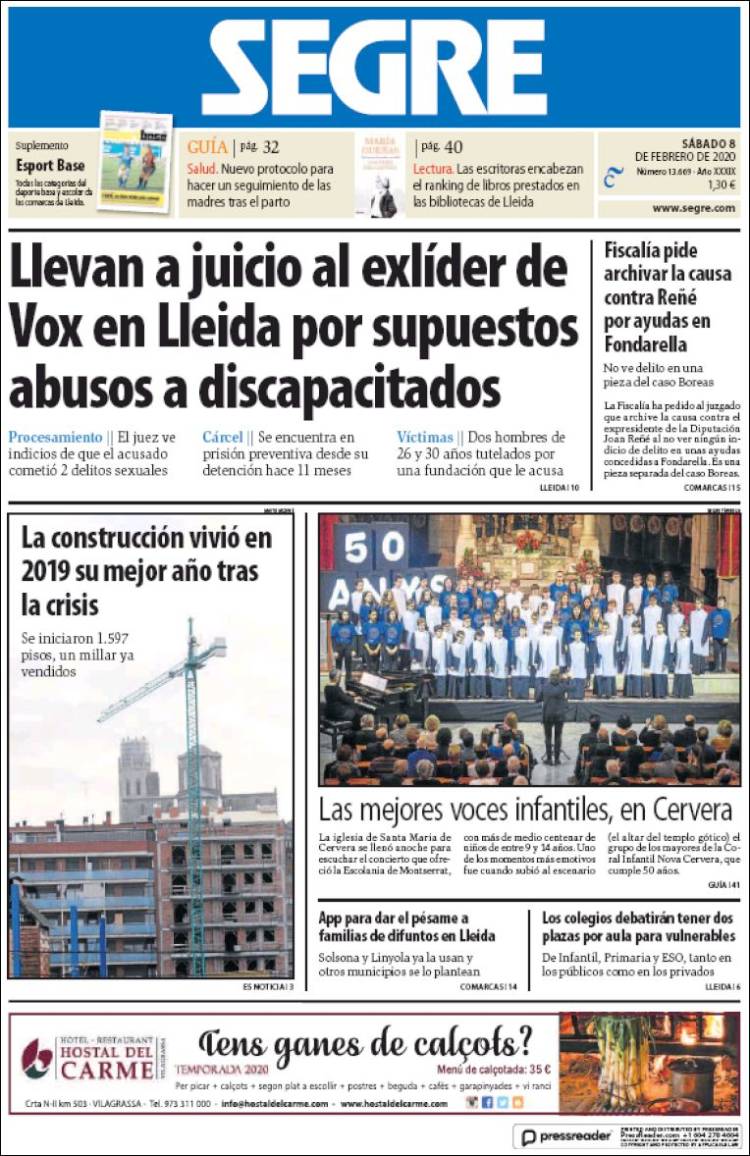 Portada de Segre  (Espa&ntilde;a)