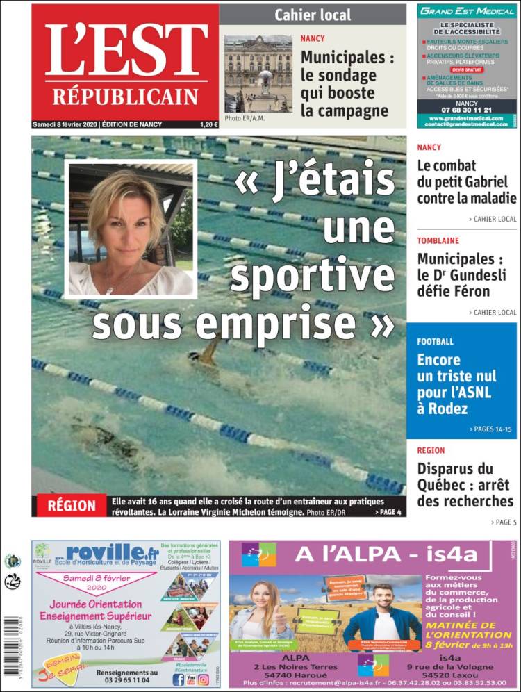 Portada de L'Est Republicain (Francia)