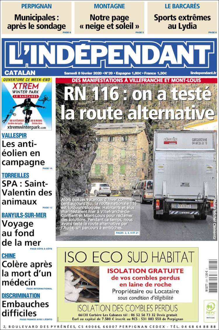 Portada de Le Indépendant (Francia)