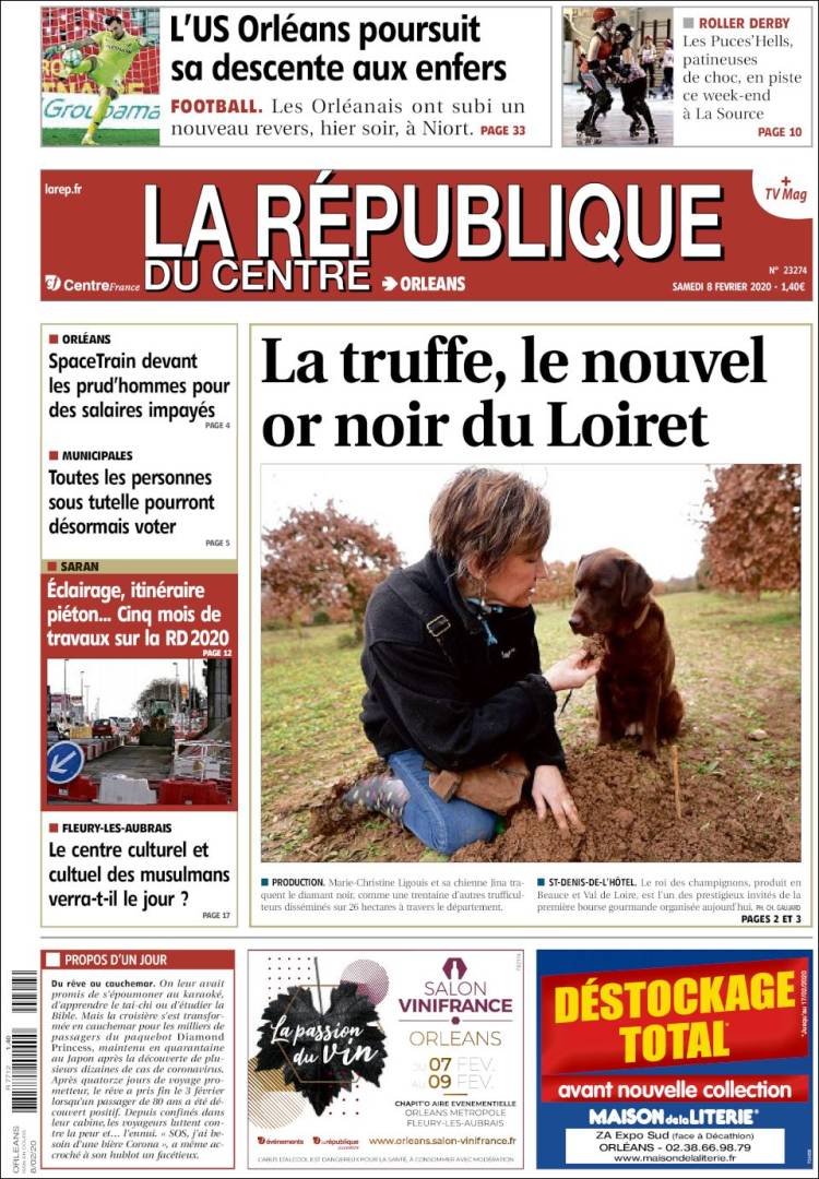 Portada de La République du Centre (Francia)