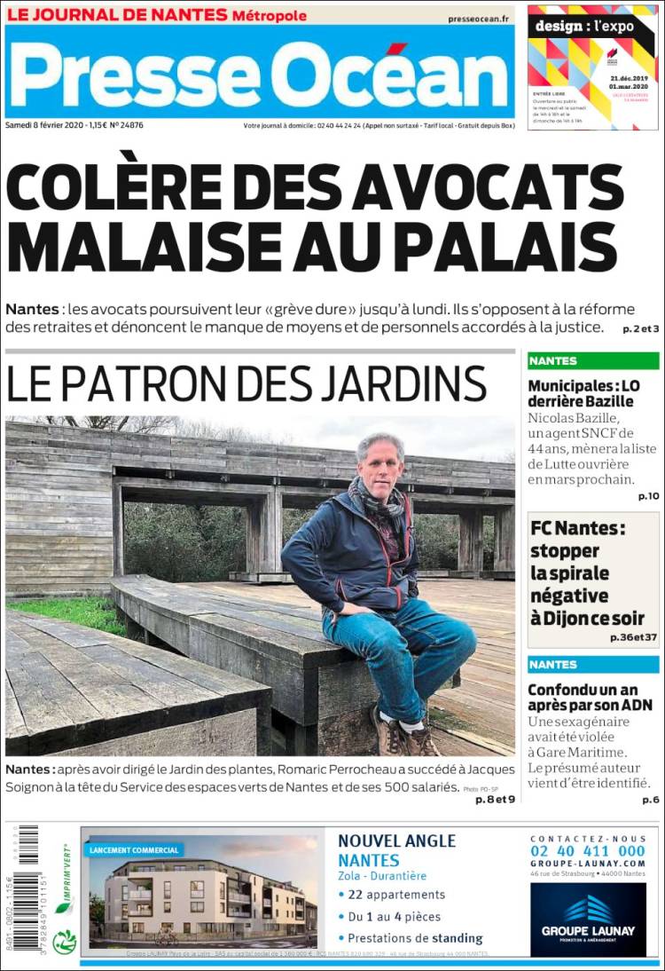 Portada de Presse Ocean (Francia)