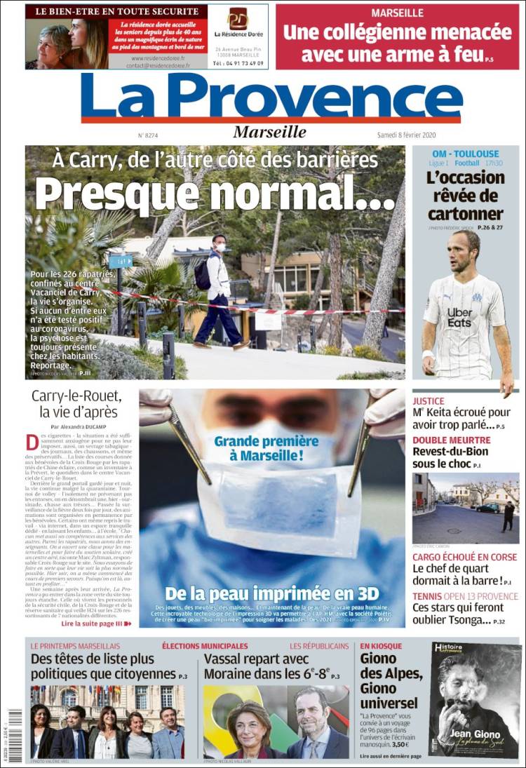 Portada de La Provence (Francia)