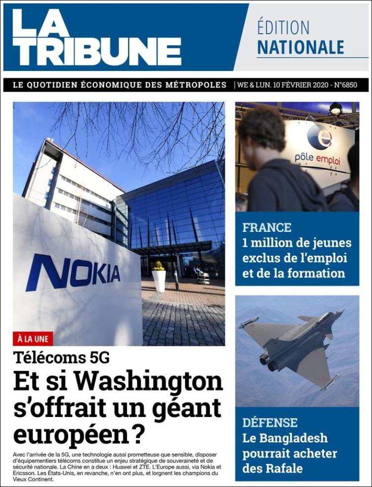 Portada de La Tribune (Francia)