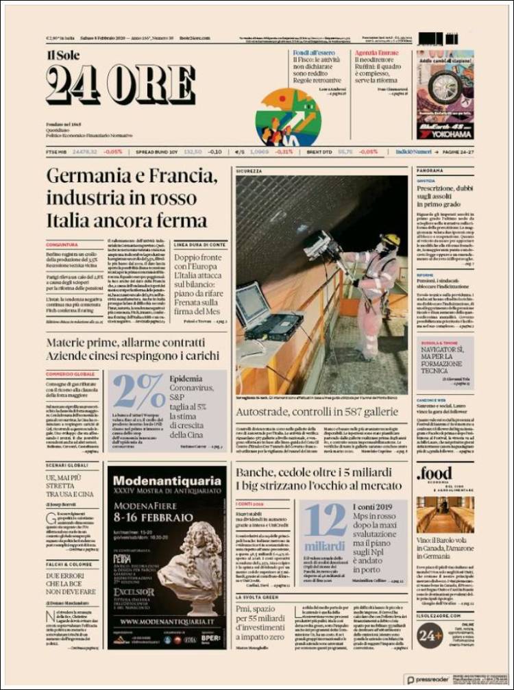 Portada de Il Sole 24 ORE (Italia)
