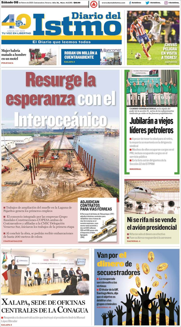 Portada de Diario del Istmo - Voz en Libertad (México)