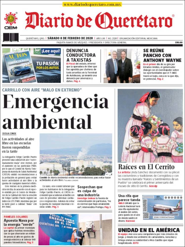 Portada de Diario de Querétaro (México)