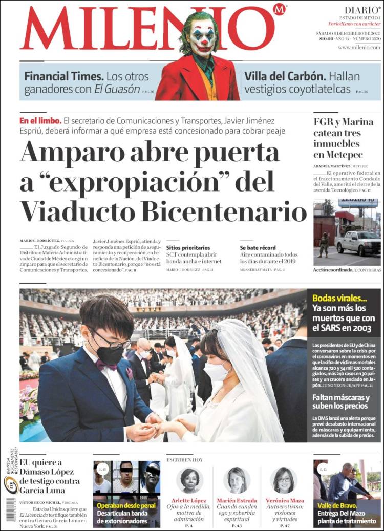 Portada de Milenio - Estado de México (México)