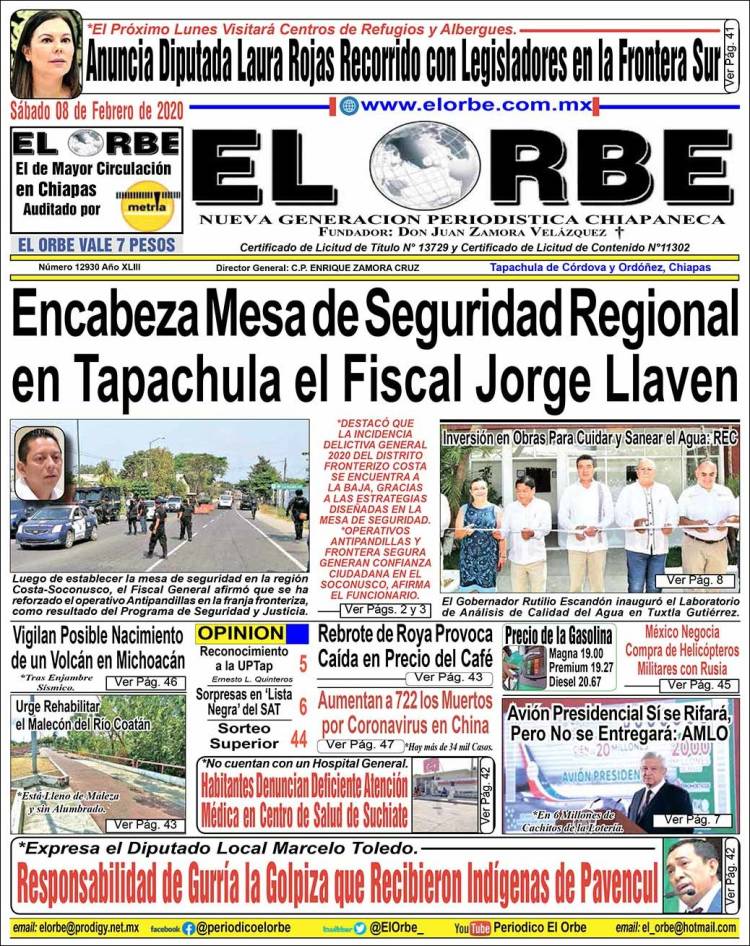 Portada de El Orbe (México)