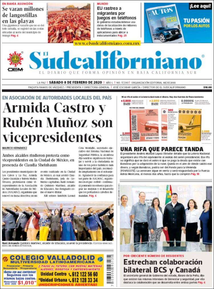 Portada de El Sudcaliforniano (México)