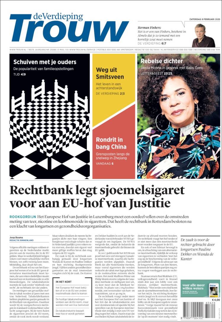 Portada de Trouw (Pa&iacute;ses Bajos)