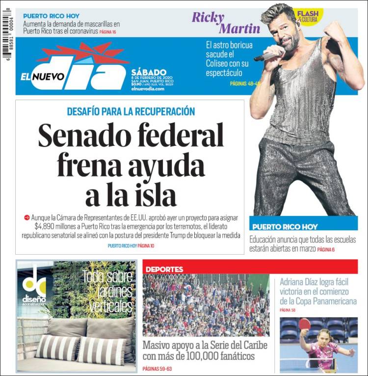 Portada de El Nuevo Día (Puerto Rico)