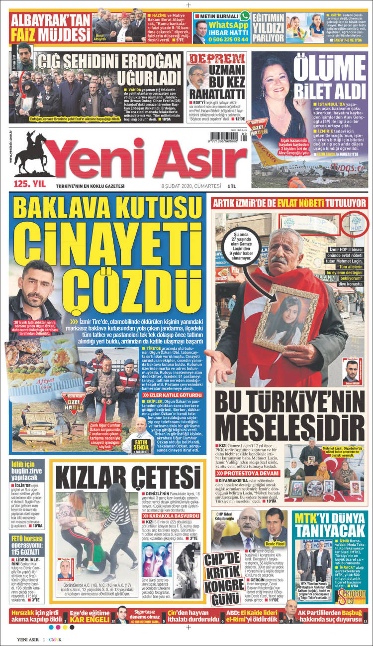 Portada de Yeni Asır (Turqu&iacute;a)