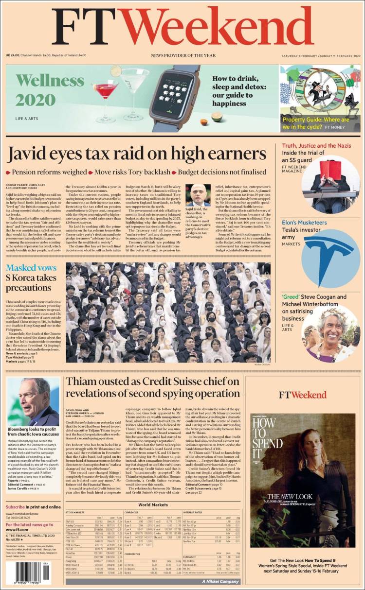 Portada de Financial Times (Reino Unido)